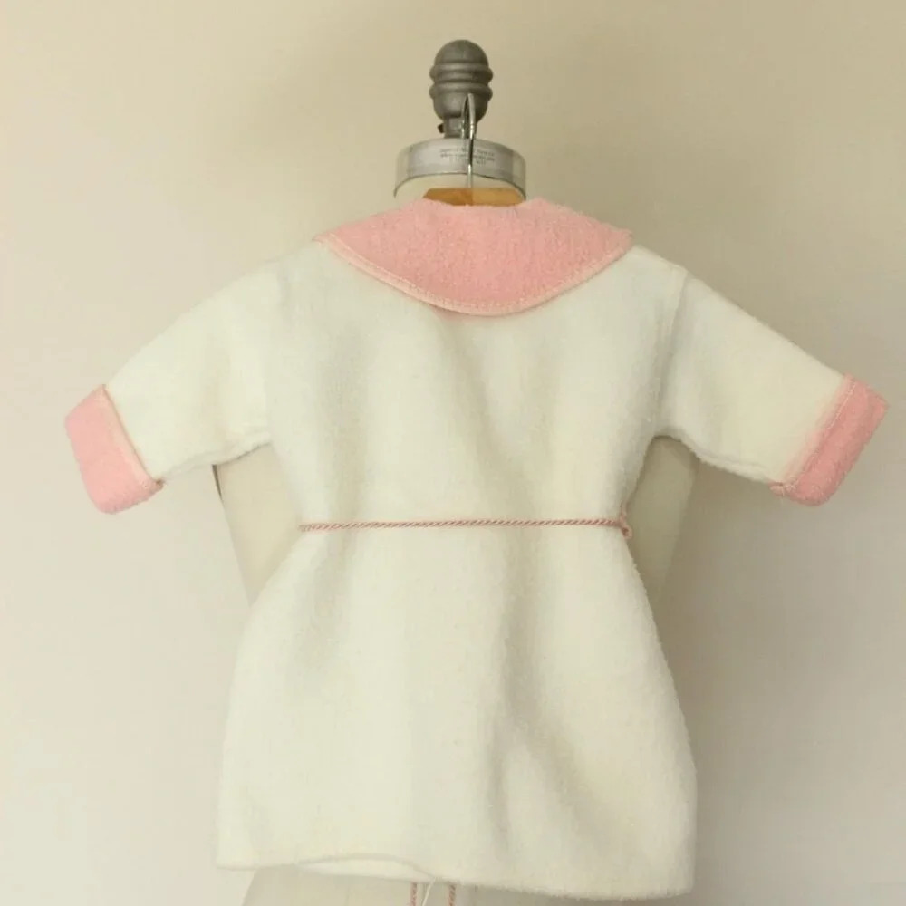 Vintage 1960s Baby Jacket With Ducks, Infant Girls Fleece Layette Clothing - Picture 9 of 10